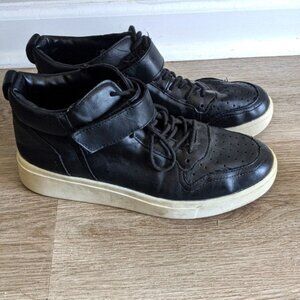 ZARA black leather high tops shoes size 39 US 8